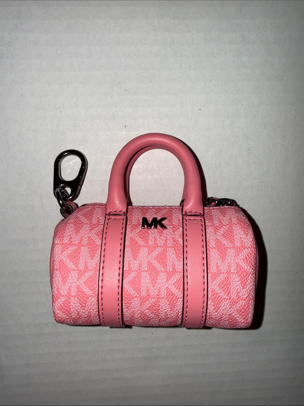 Michael Kors Pink Signature Mini Satchel Keychain Bag Charm - Picture 3 of 5